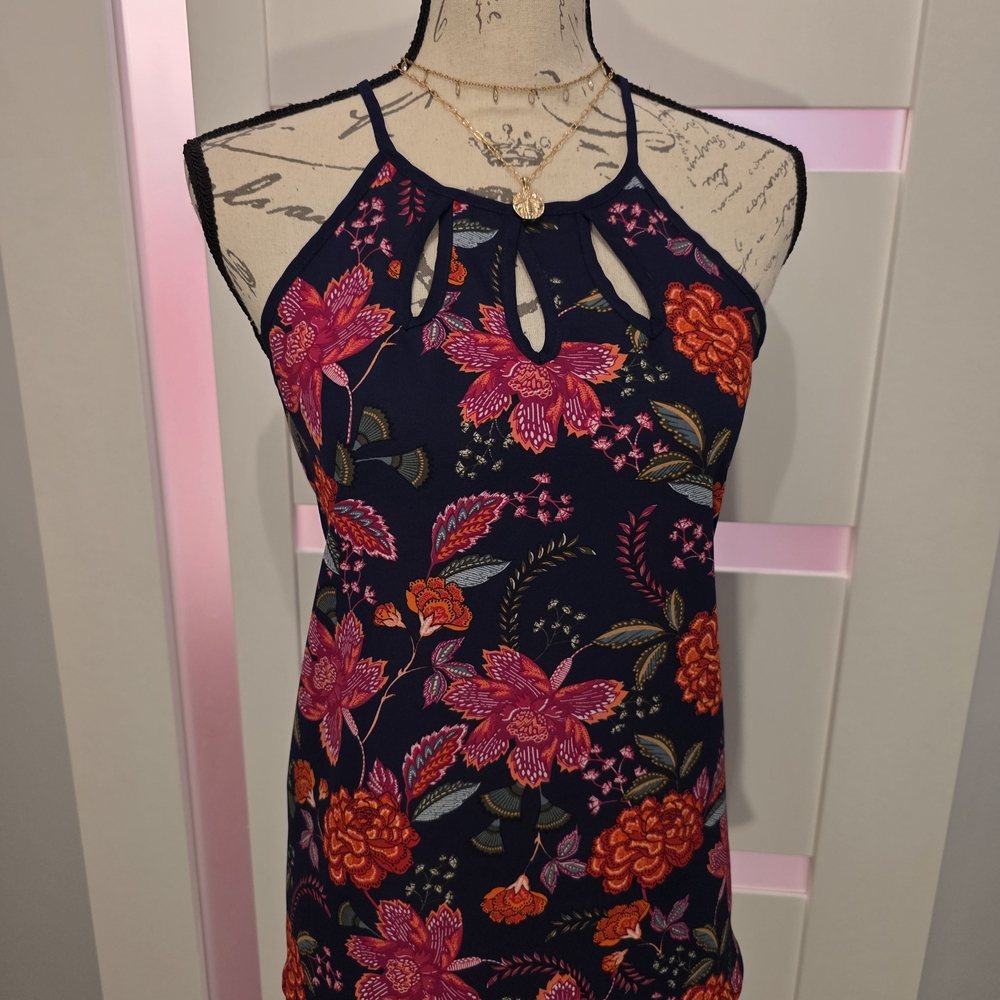 Papermoon Navy Floral Tank Size Small
